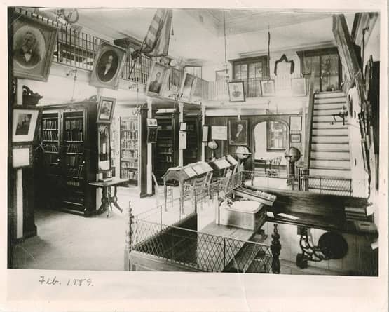 Interior of Birchard Public Library, February 1889